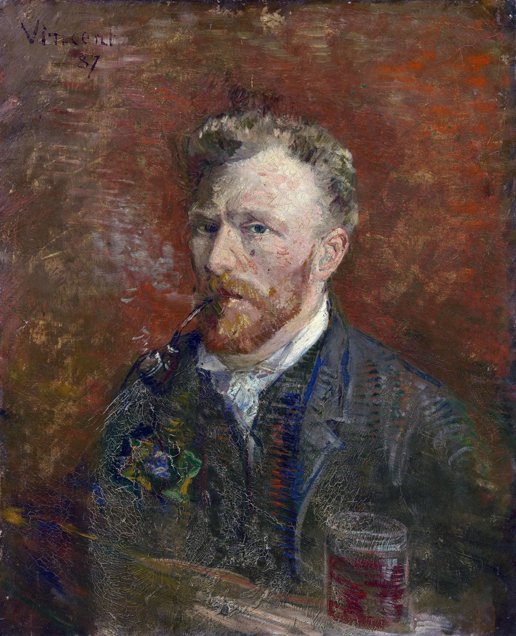 Autoportrét se sklem par Gogh, Vincent, van (1853-1890). Olej na plátně, rozměr: 61x50,2 od Vincent van Gogh