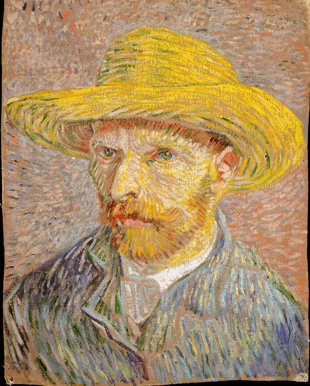 Autoportrét se slaměným kloboukem (líc: Škrabka brambor) od Vincent van Gogh