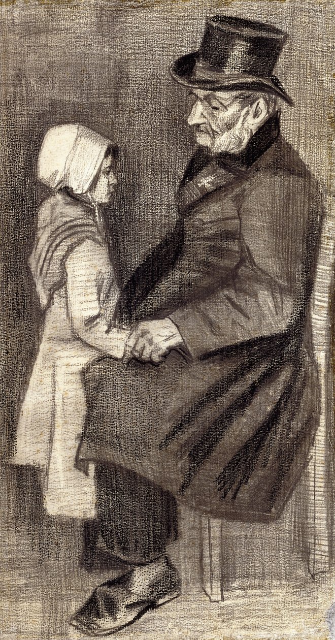 Sedící muž s holčičkou; Sedící muž s dívkou, 1882 od Vincent van Gogh
