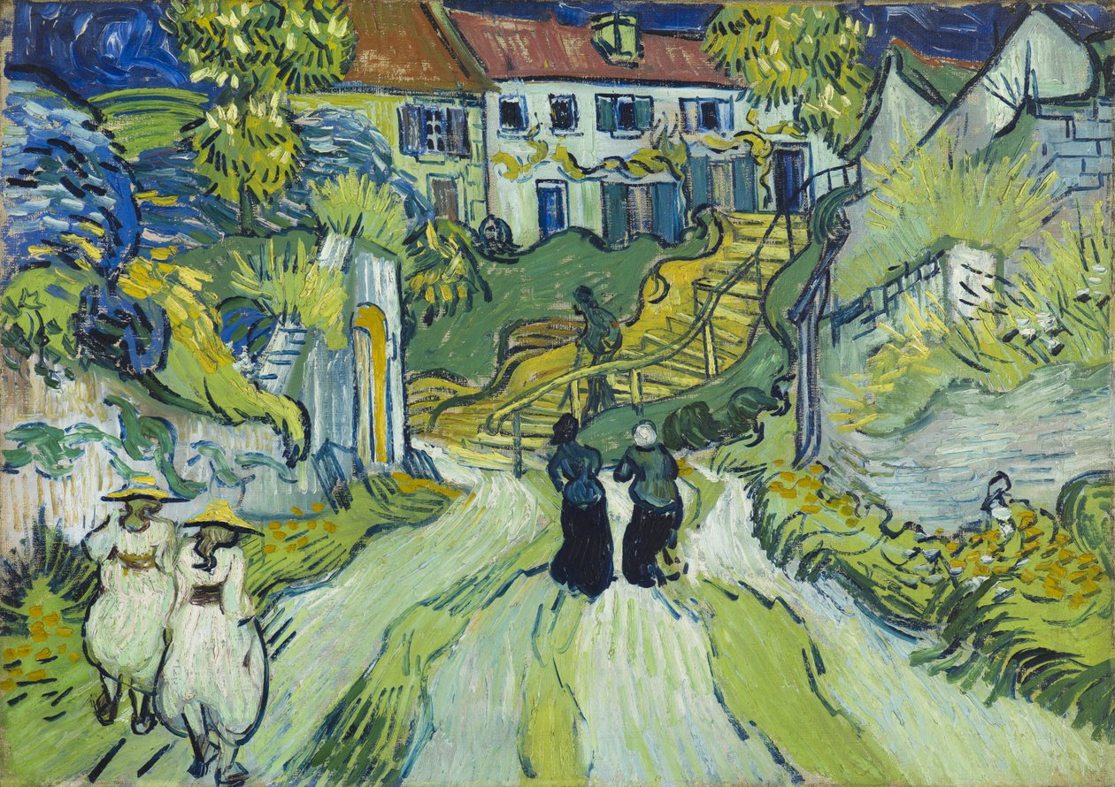 Schodiště v Auvers, červenec 1890 (olej na plátně) od Vincent van Gogh