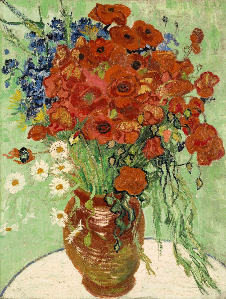 Zátiší, Váza se sedmikráskami a máky, 1890 od Vincent van Gogh