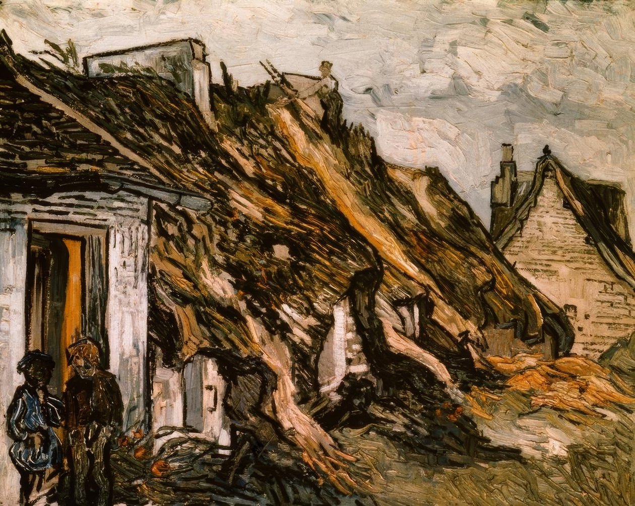 Doškové chatrče v Chaponvalu od Vincent van Gogh