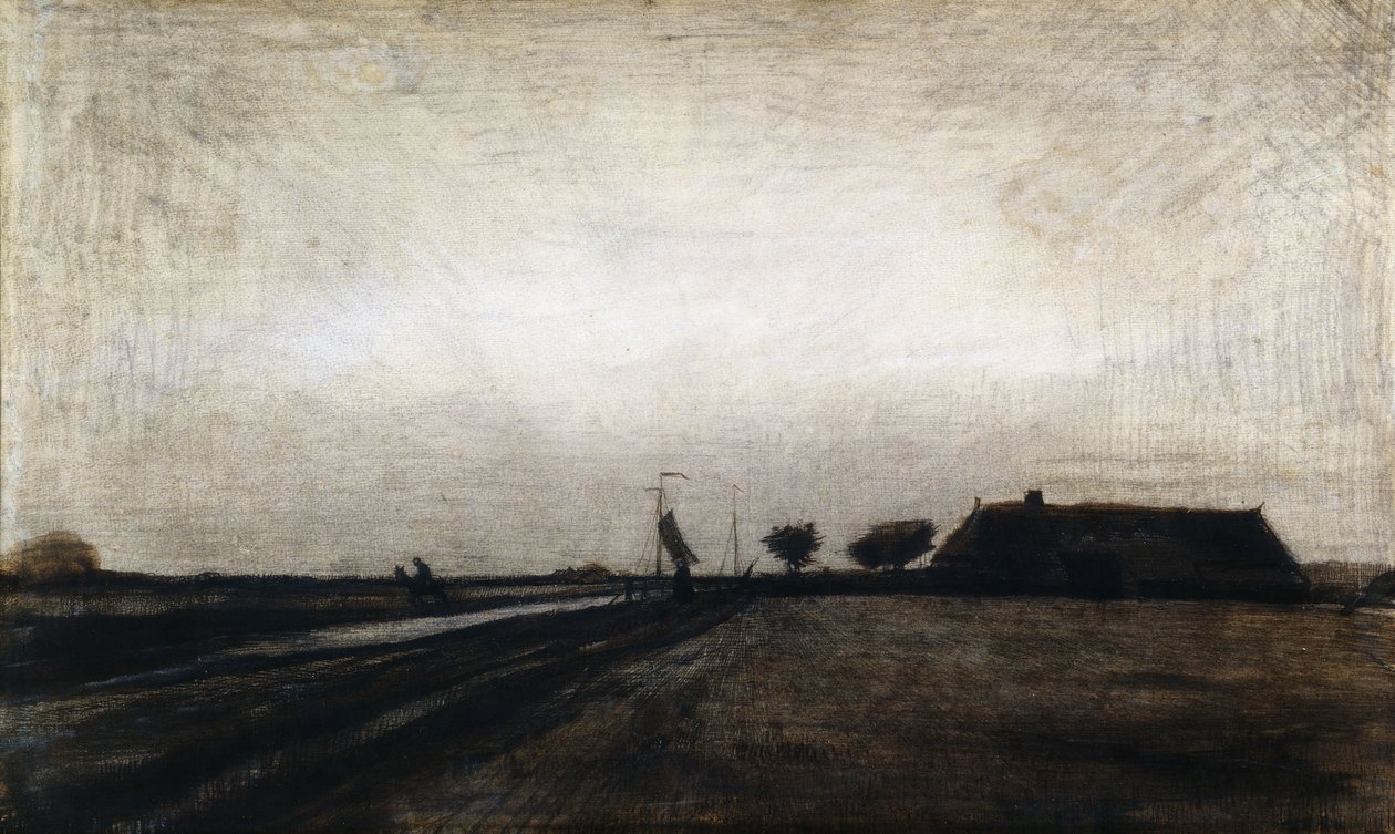 Svítání; Východ slunce, 1883 od Vincent van Gogh