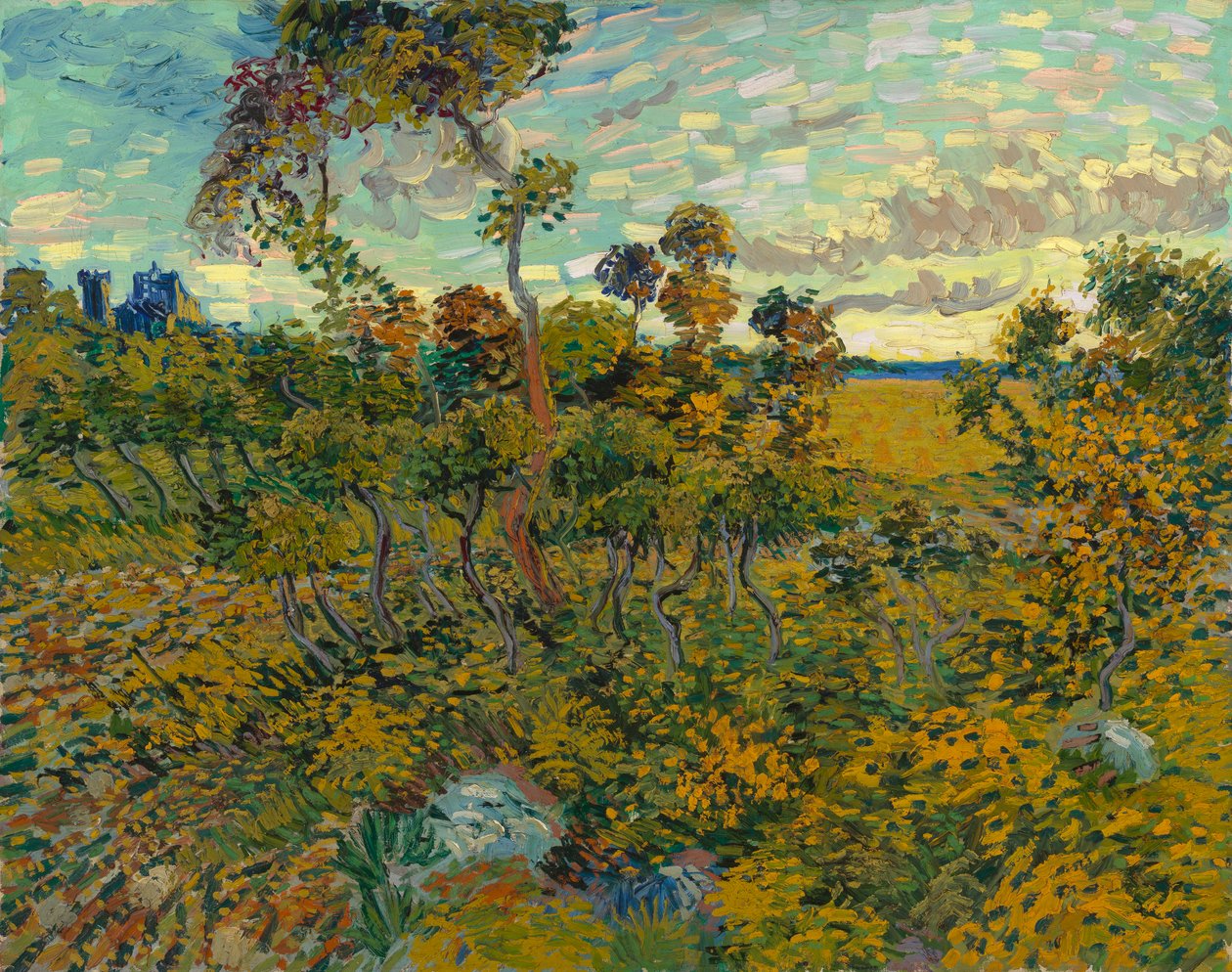 Západ slunce na Montmajour od Vincent van Gogh