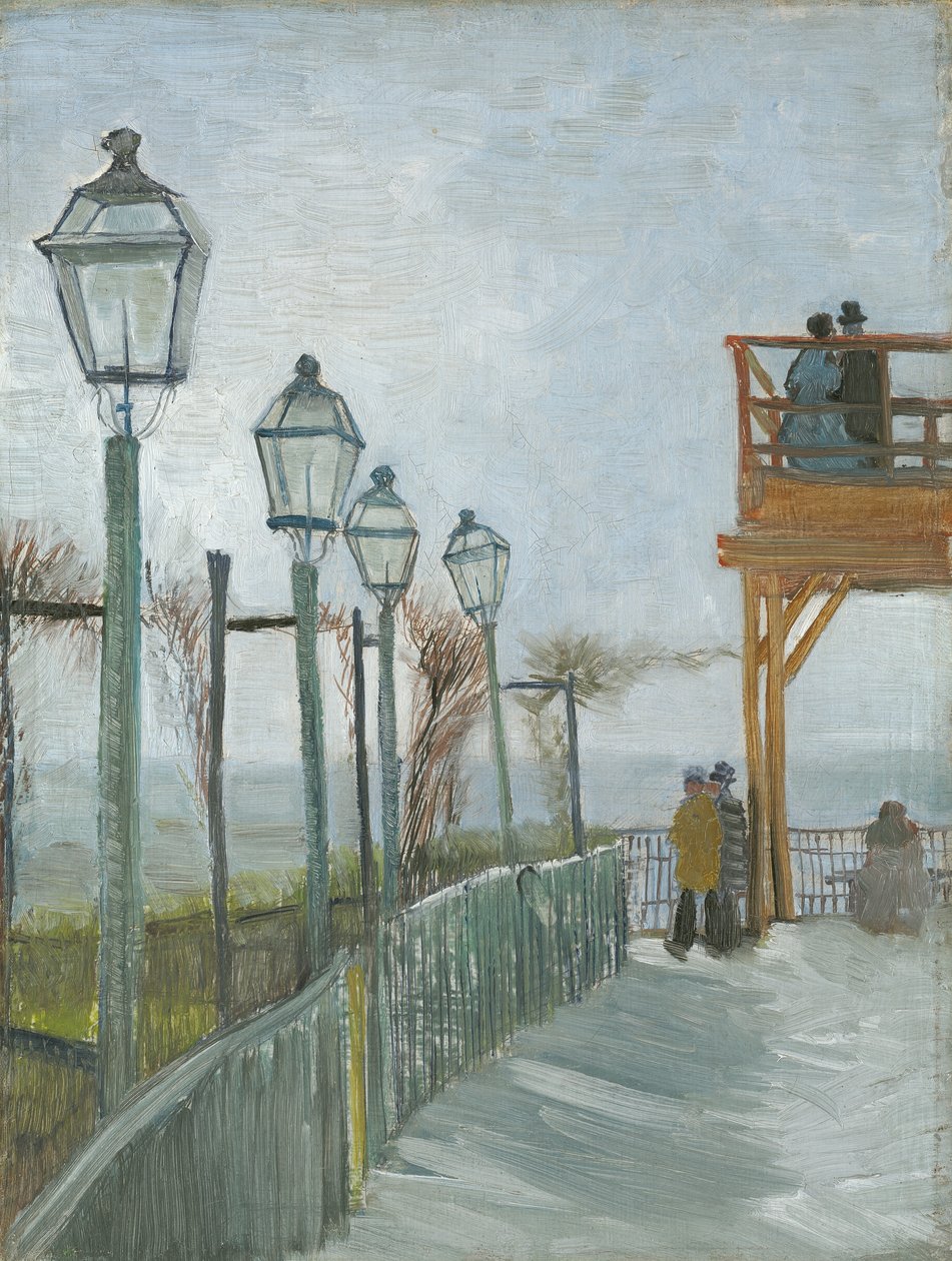 Terasa a vyhlídková plošina v Moulin de Blute-Fin, Montmartre, počátek roku 1887 od Vincent van Gogh