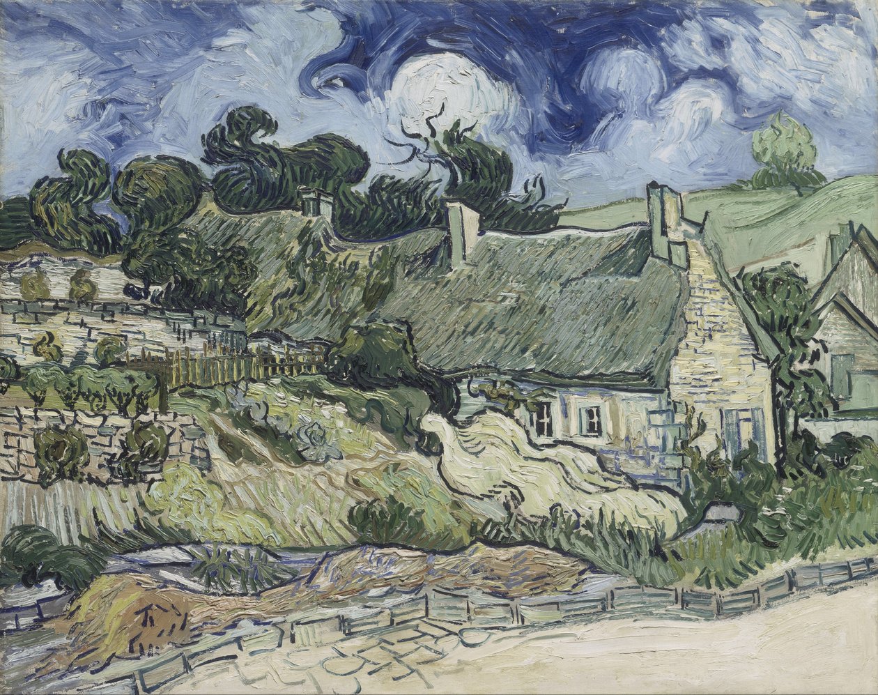 Doškové chalupy v Cordeville, 1890 od Vincent van Gogh