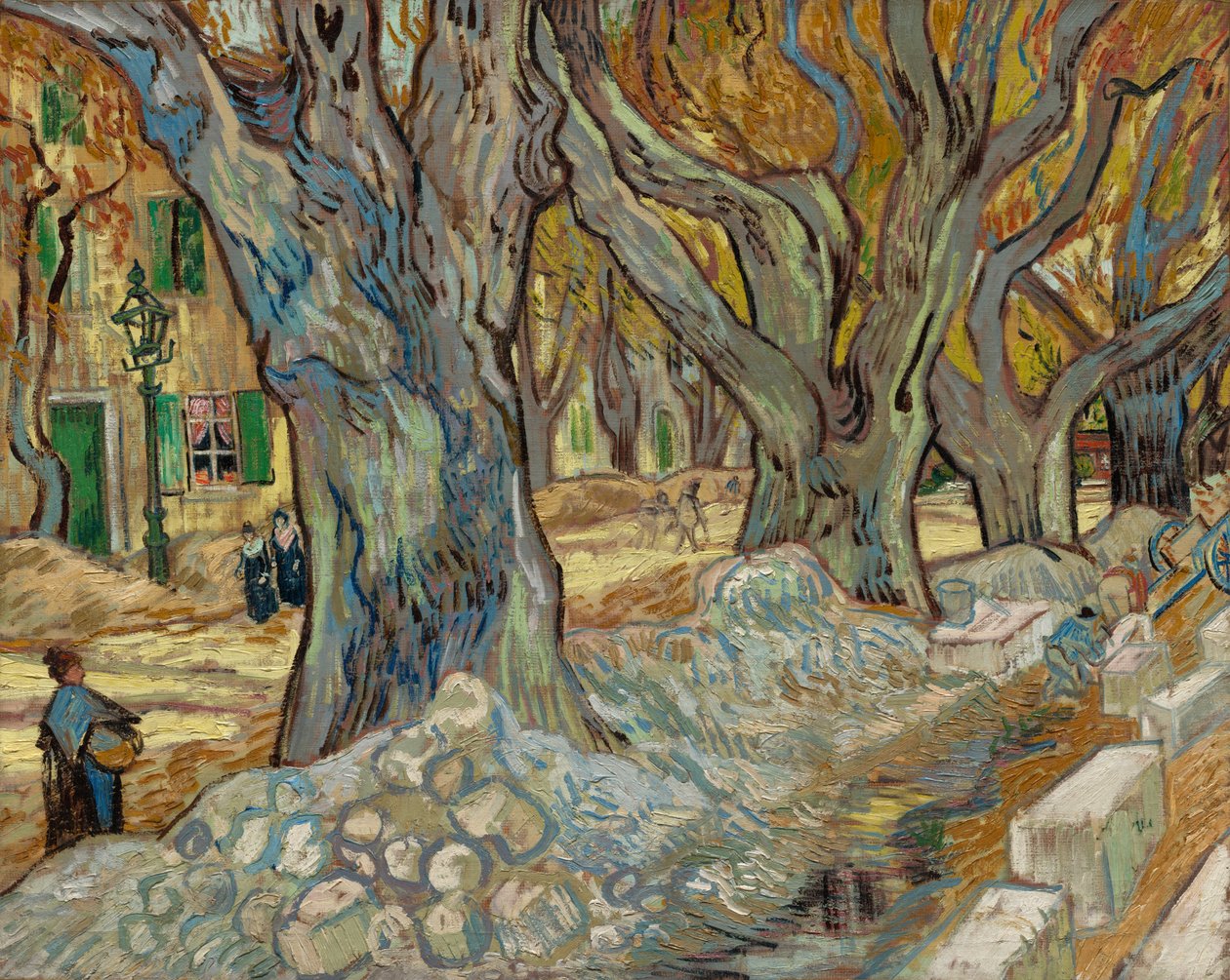 Velké platany (Road Menders v Saint-Rémy) od Vincent van Gogh