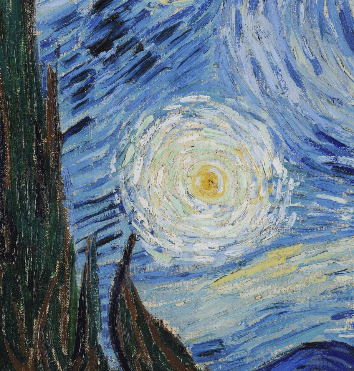 Hvězdná noc, červen 1889 (olej na plátně) (detail 702746) od Vincent van Gogh