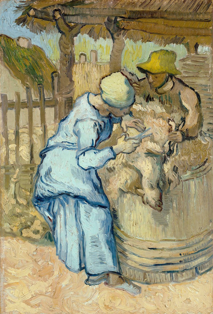 Střih ovcí po proso, 1889 od Vincent van Gogh