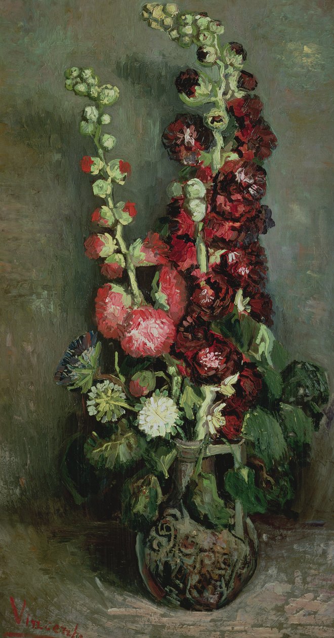 Váza z Hollyhocks, 1886 od Vincent van Gogh