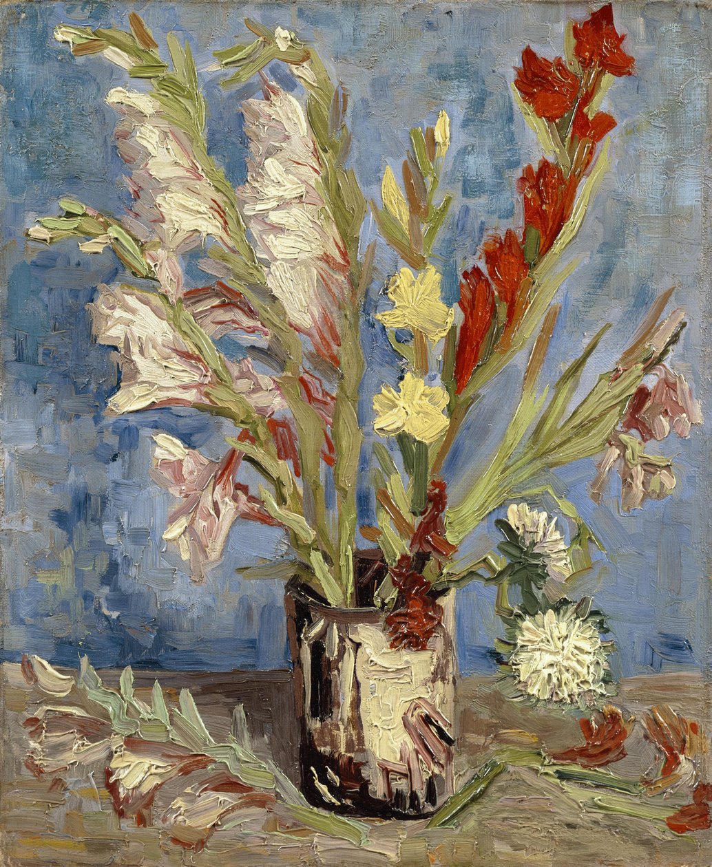 Váza s gladiolami a čínskými astry od Vincent van Gogh