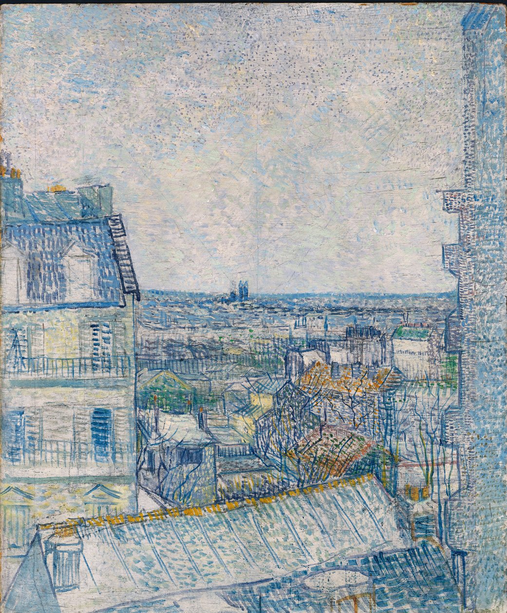 Pohled z umělcova okna, Rue Lapic; Pohled do umělcova pokoje, Rue Lepic, 1887 od Vincent van Gogh