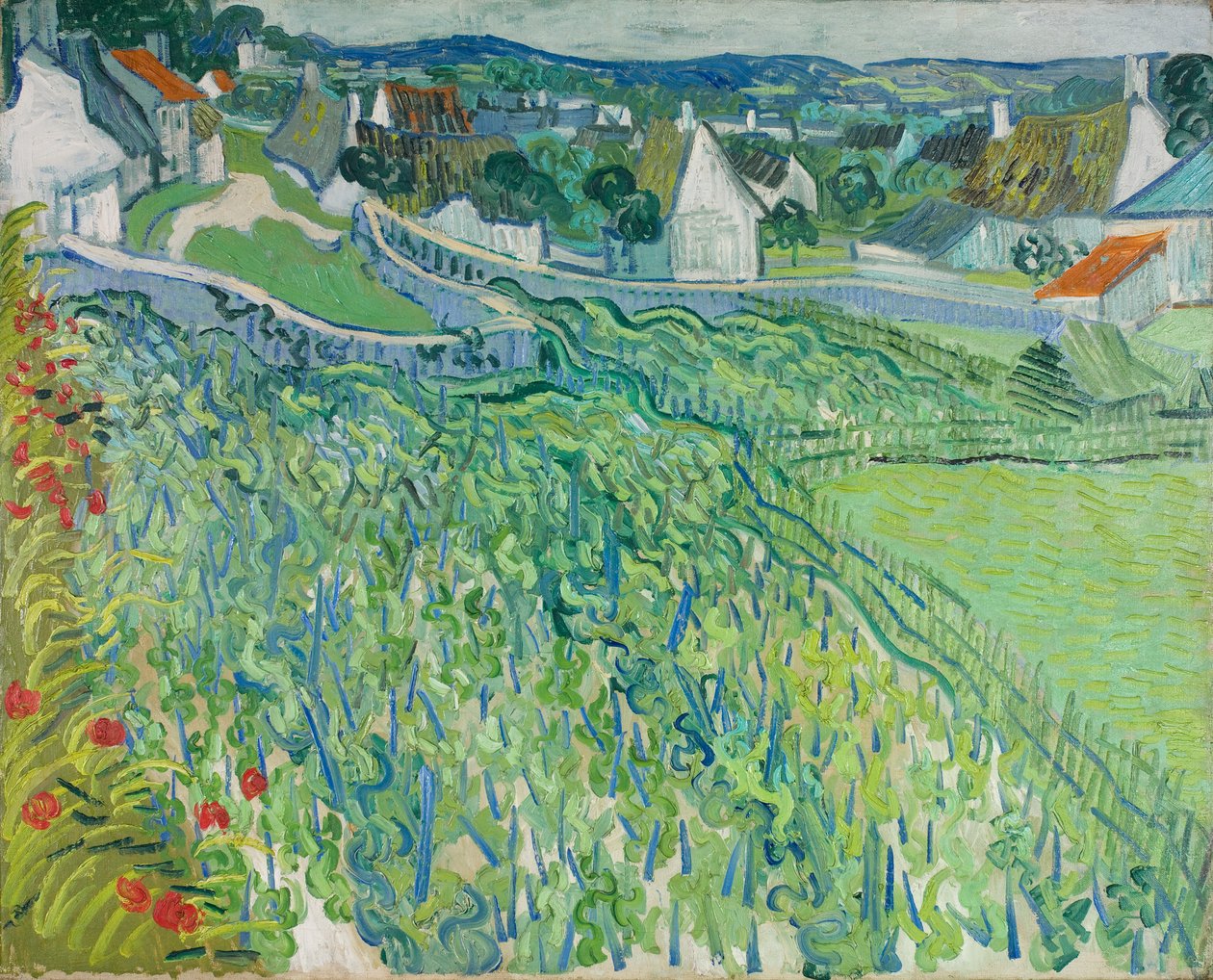 Vinice v Auvers, červen 1890 (olej na plátně) od Vincent van Gogh