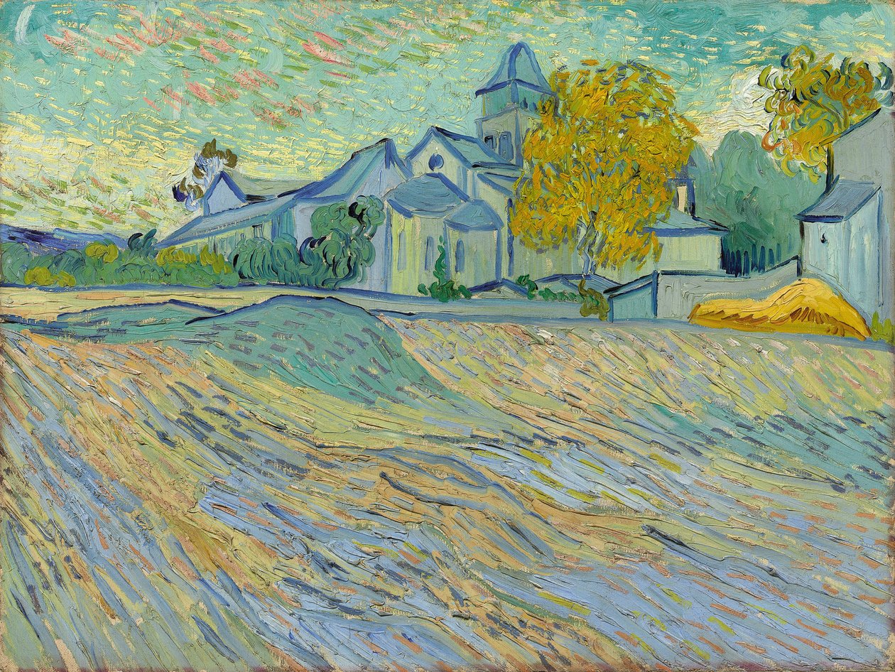Pohled na azyl a kapli Saint-Remy, 1889 od Vincent van Gogh