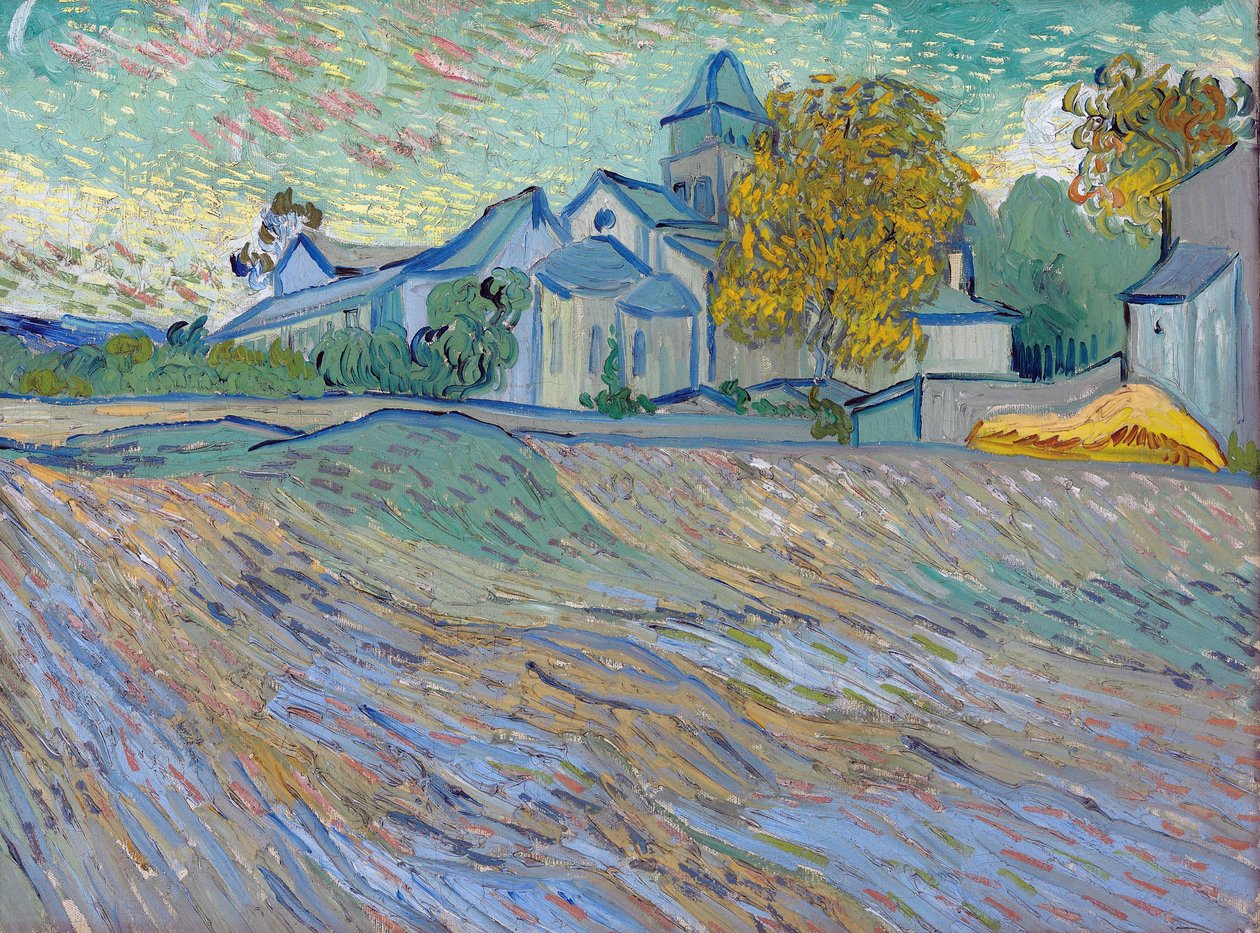 ""Pohled na azyl a kapli v Saint Remy"" (Pohled na azyl a kapli v Saint Remy) Krajina v Saint Remy de Provence (Saint-Remy-de-Provence) Malba Vincenta van Gogha (1853 -1890) od Vincent van Gogh