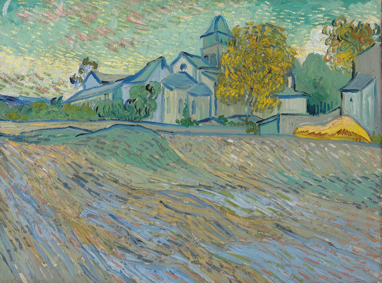 Pohled na azyl a kapli Saint-Rémy, 1889 od Vincent van Gogh