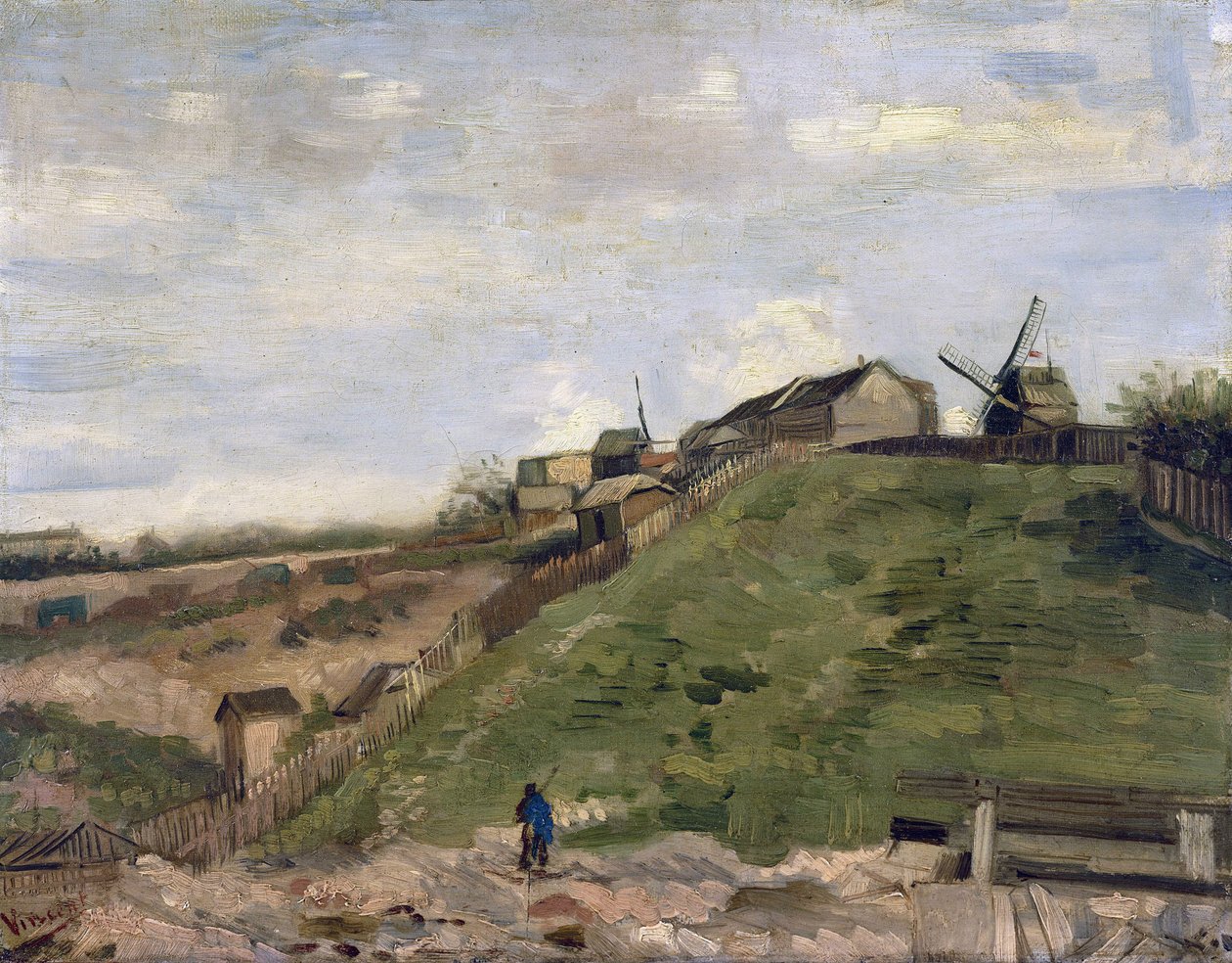 ""Pohled na Butte Montmartre s kamenolomem"" (Hora Montmartre s kamenolomem) Obraz Vincenta van Gogha (1853-1890) 1886 Rozměr 32 X 41 cm Amsterdam, Van Goghovo muzeum od Vincent van Gogh