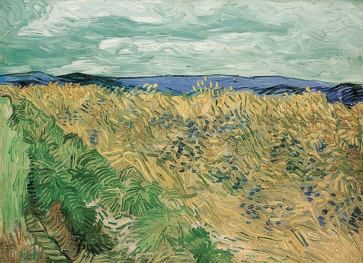 Pšeničné pole s chrpami, Auvers-sur-Oise. 1890 od Vincent van Gogh