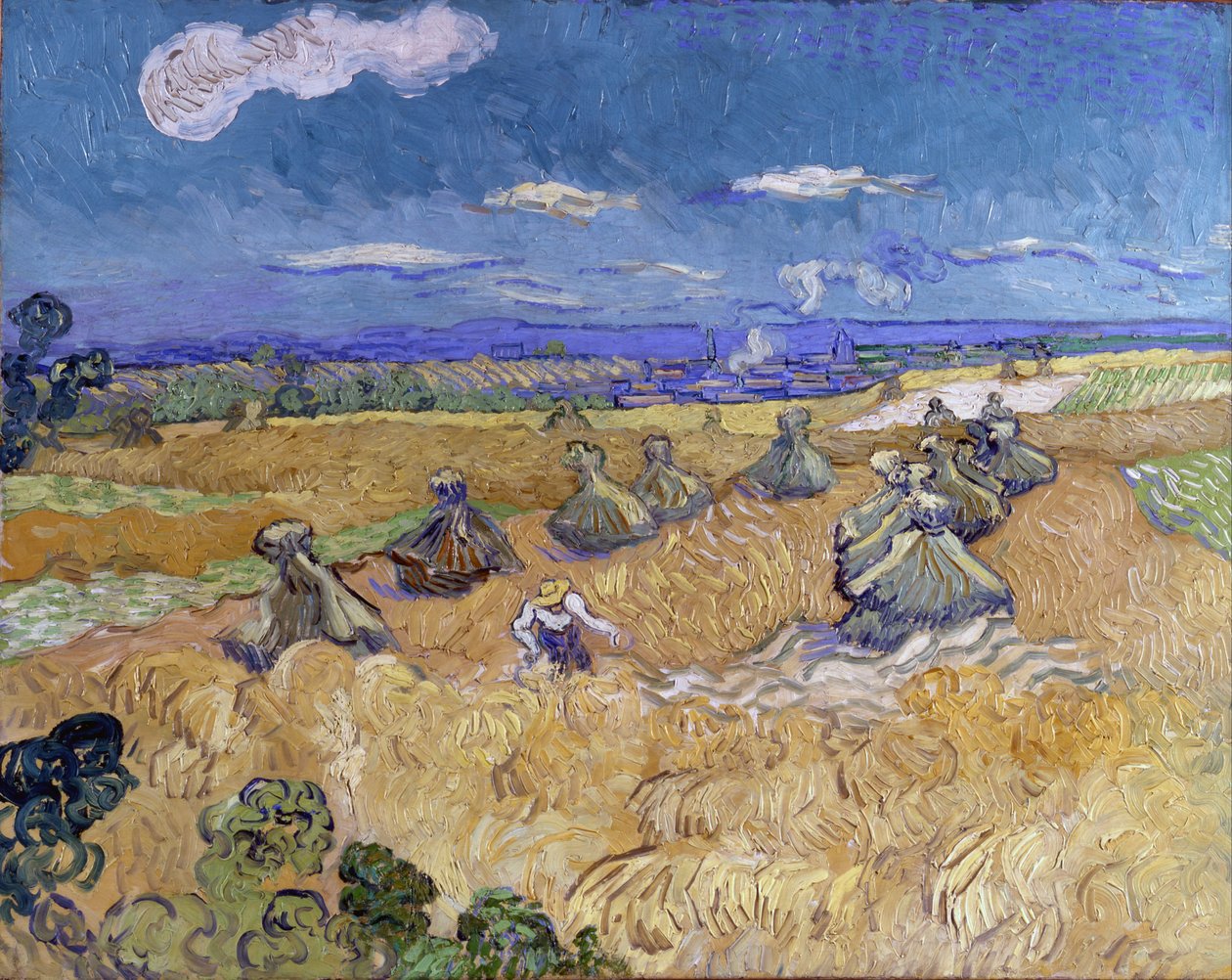 Stohy pšenice se žnecem od Vincent van Gogh