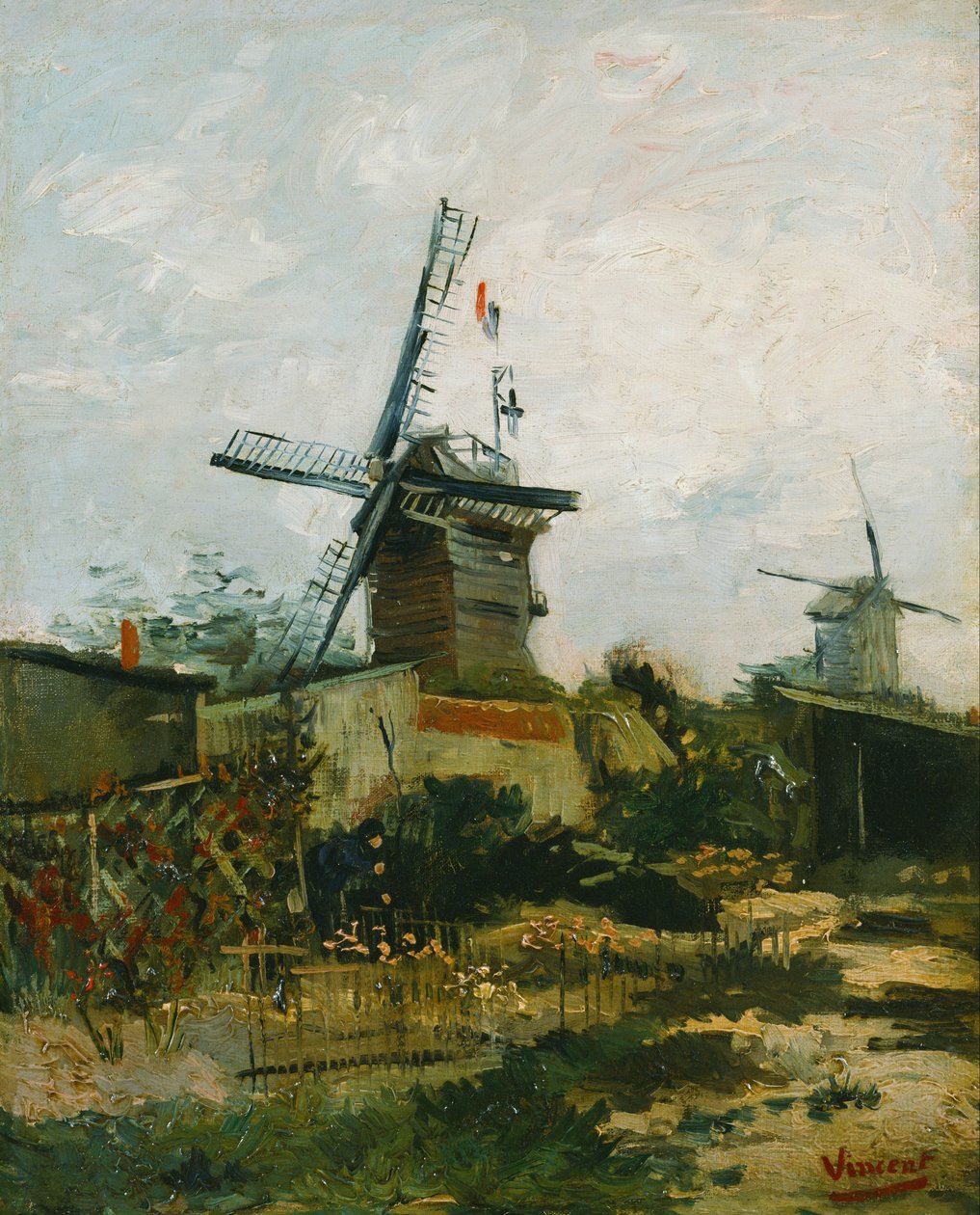 Větrné mlýny na Montmartru od Vincent van Gogh