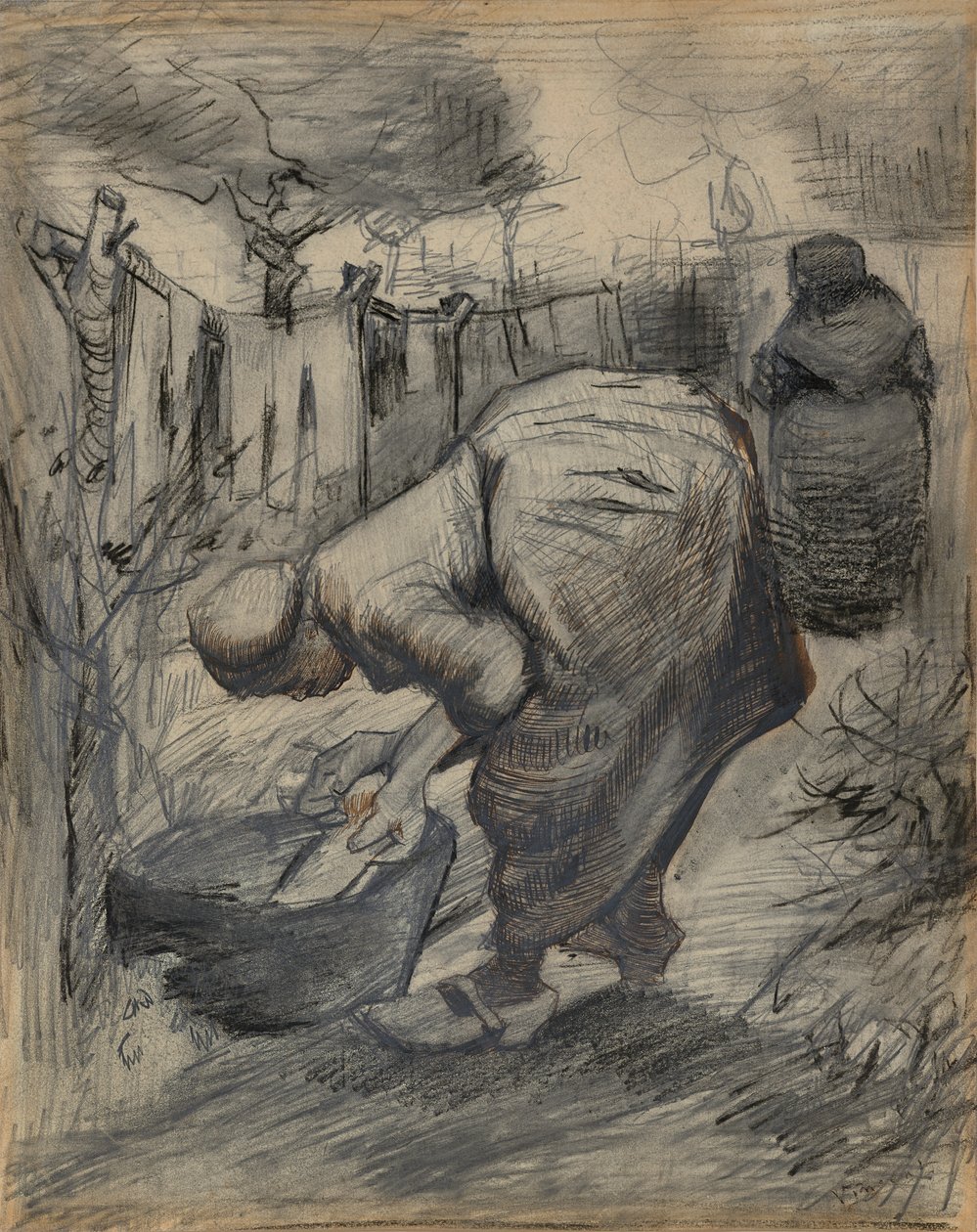 Žena u vany, v zahradě od Vincent van Gogh