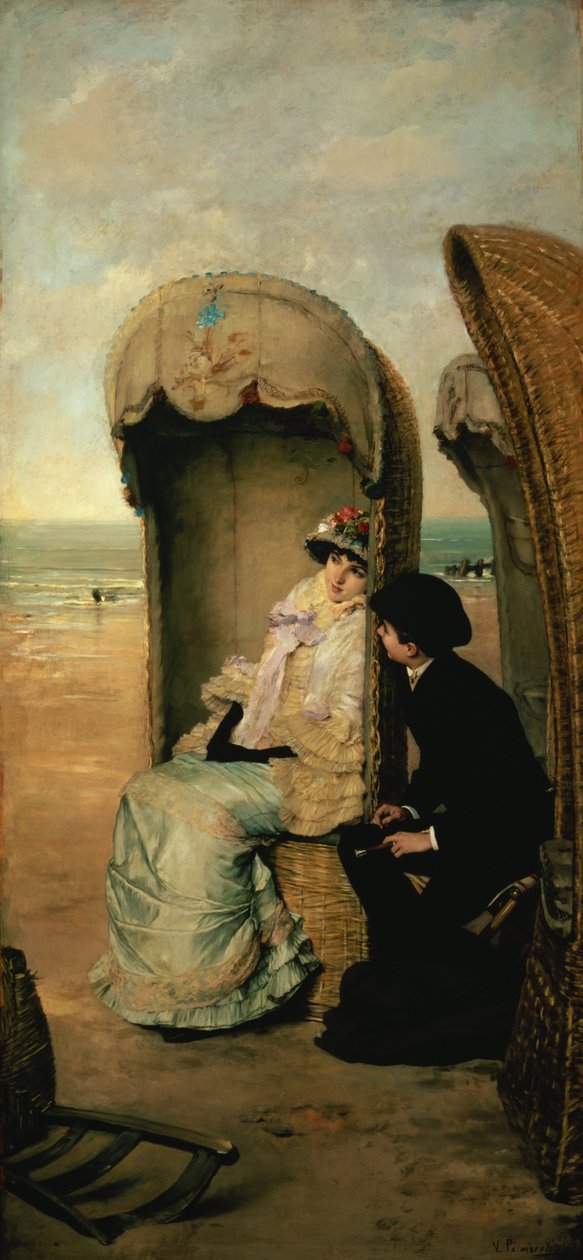 Confidences on the Beach, c.1883 od Vincente Gonzalez Palmaroli