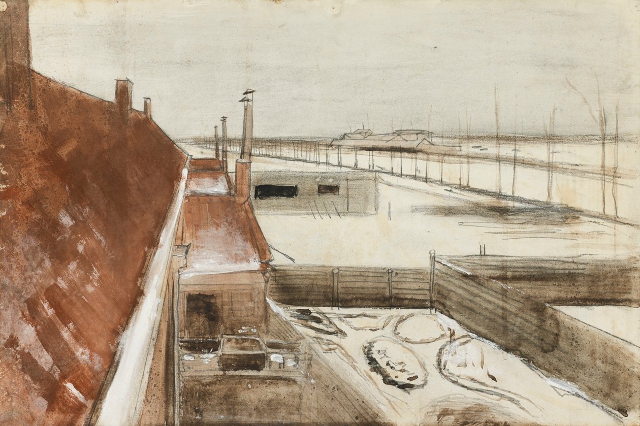 Pohled z okna studia Vincents v zimě II (1883) od Vincent van Gogh