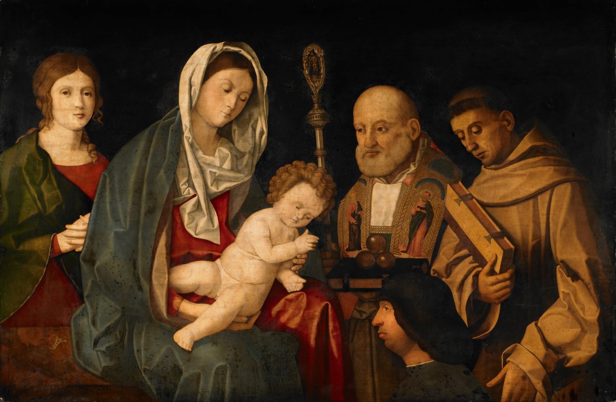 Panna a dítě se svatými a dárcem od Vincenzo di Biagio Catena