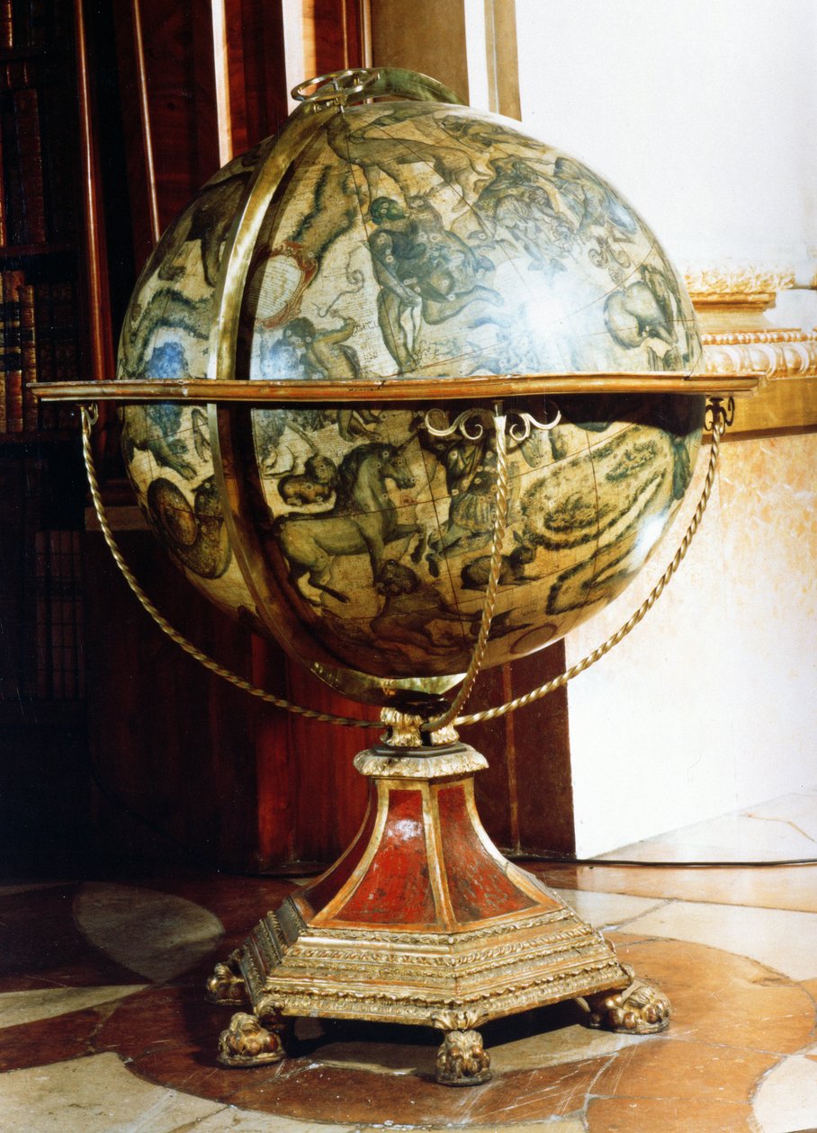 Nebeský glóbus, 1688 (papiermache s dřevěným stojanem) (pár k 90828) od Vincenzo Maria Coronelli