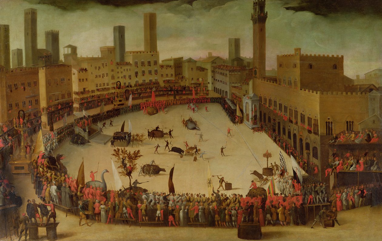 Slavnost na Campo del Campo, Siena, 1597 od Vincenzo Rustici