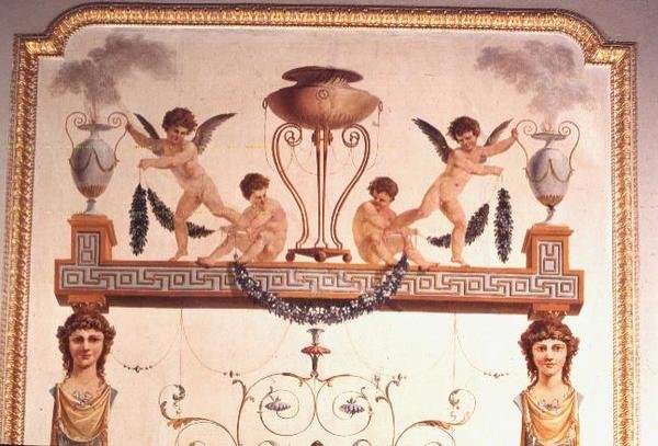Detail stěny Pompejské hudební místnosti, 1777-80 od Vincenzo Valdre
