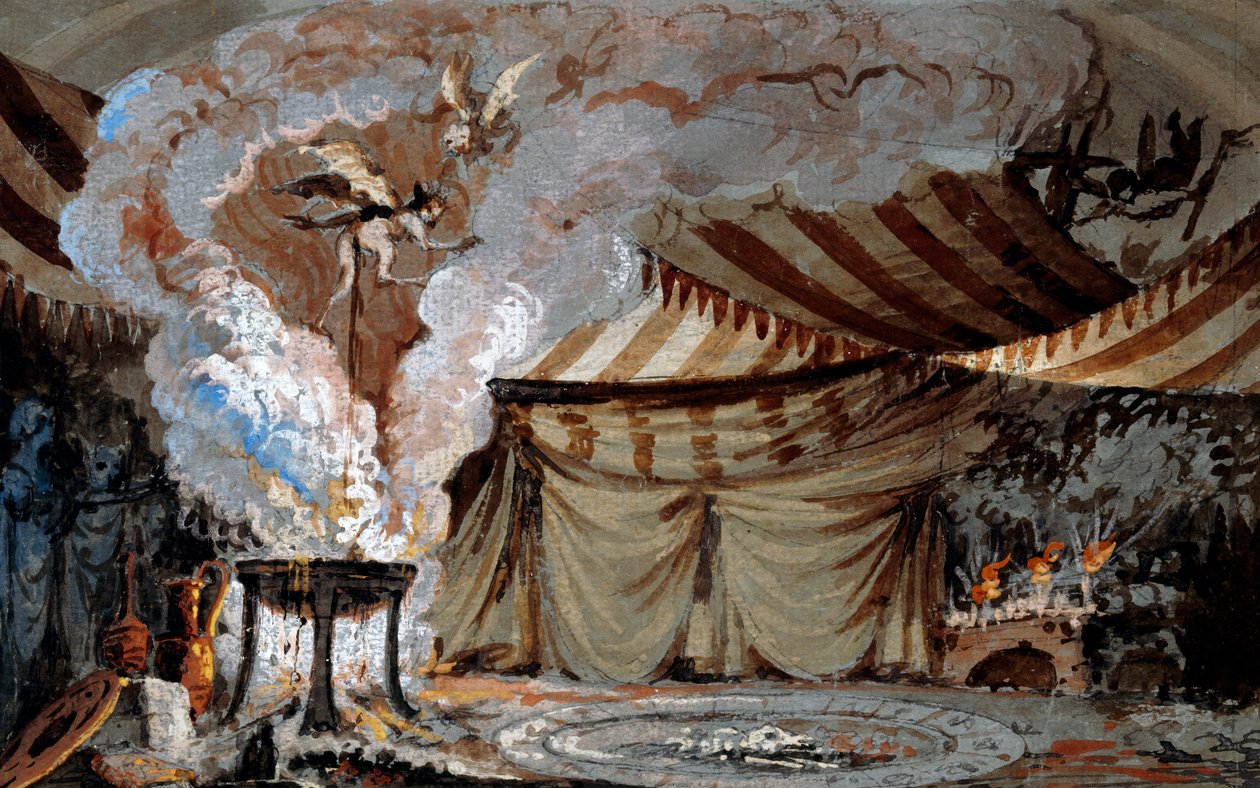 Skica pro trezor v Teatro Sociale of Bergamo (akvarel) od Vincenzo Bonomini