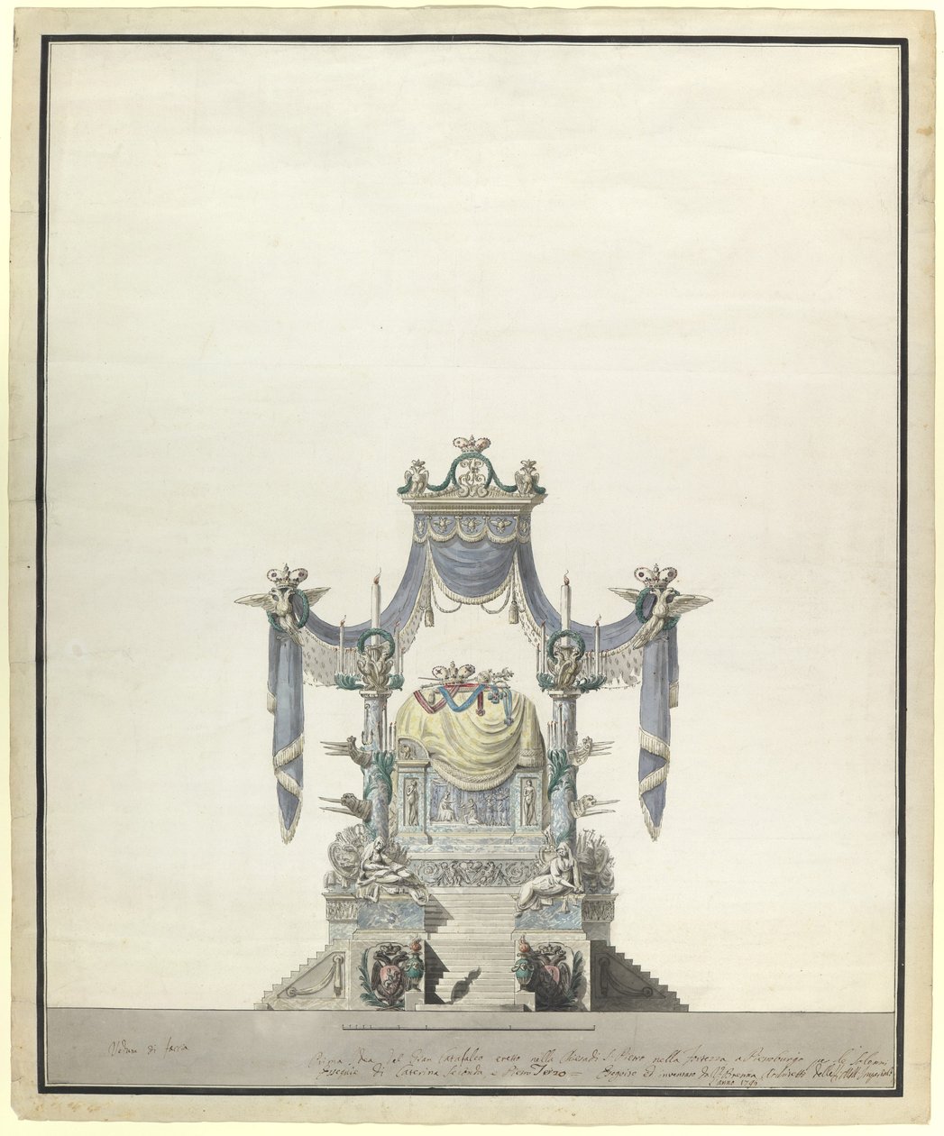 Katafalk pro císařovnu Kateřinu Velikou 1729-1796, 1796 od Vincenzo Brenna