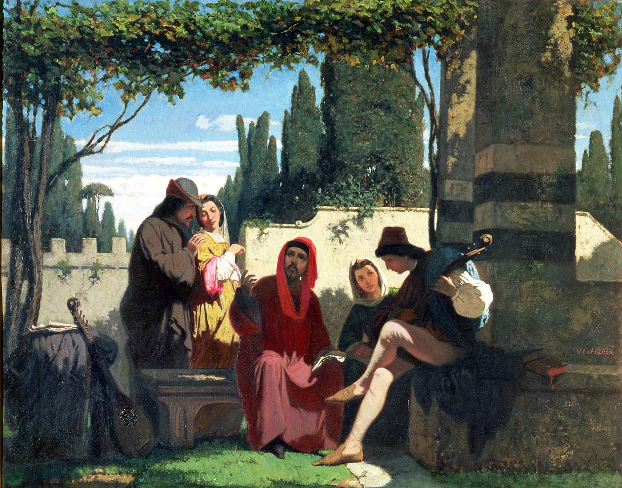 Florentští trubadúři ve 14. století, 1860 od Vincenzo Cabianca