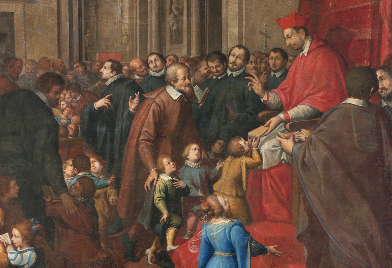 Milán, kostel San Francesco da Paola, Fratelli Campi, San Carlo zakládá školu křesťanské nauky od Vincenzo and Campi Antonio Campi