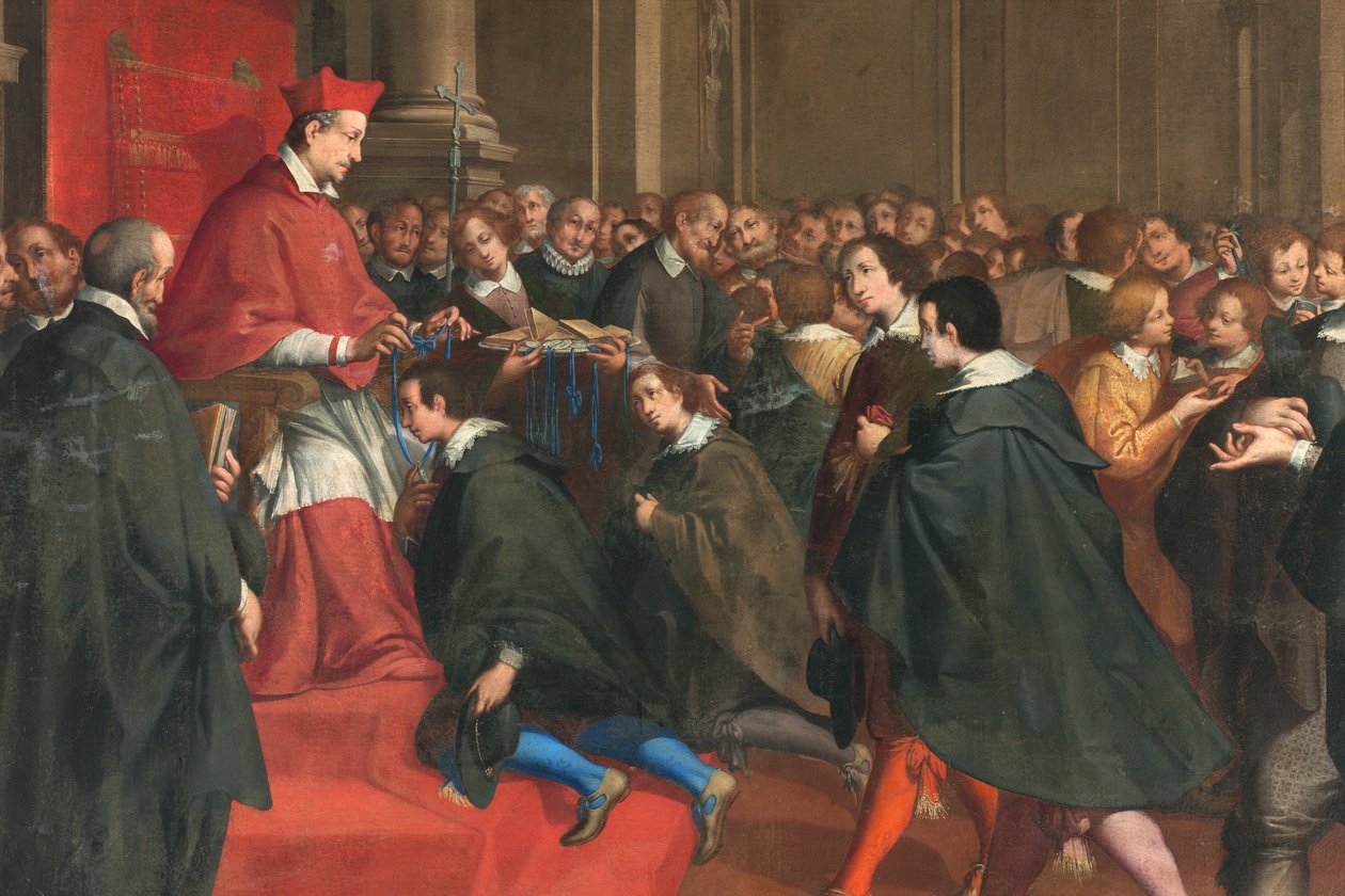 Milán, kostel San Francesco da Paola, Fratelli Campi, kardinál Federico organizuje skupinu mistrů křesťanské doktríny od Vincenzo and Campi Antonio Campi