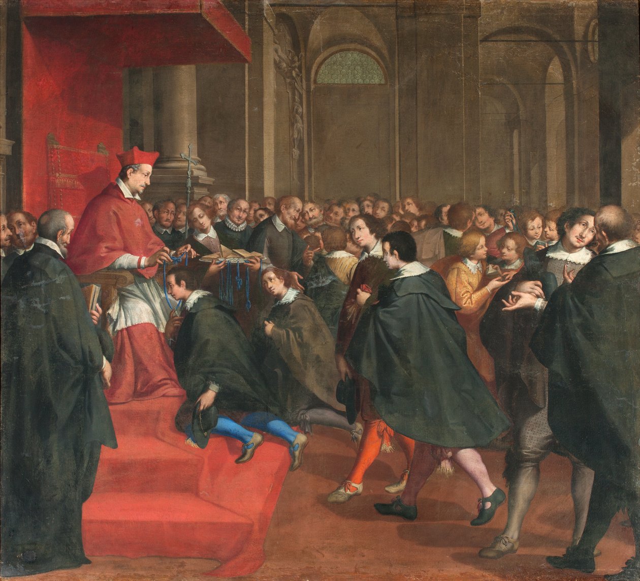 Milán, kostel San Francesco da Paola, Fratelli Campi, kardinál Federico organizuje skupinu mistrů křesťanské doktríny od Vincenzo and Campi Antonio Campi