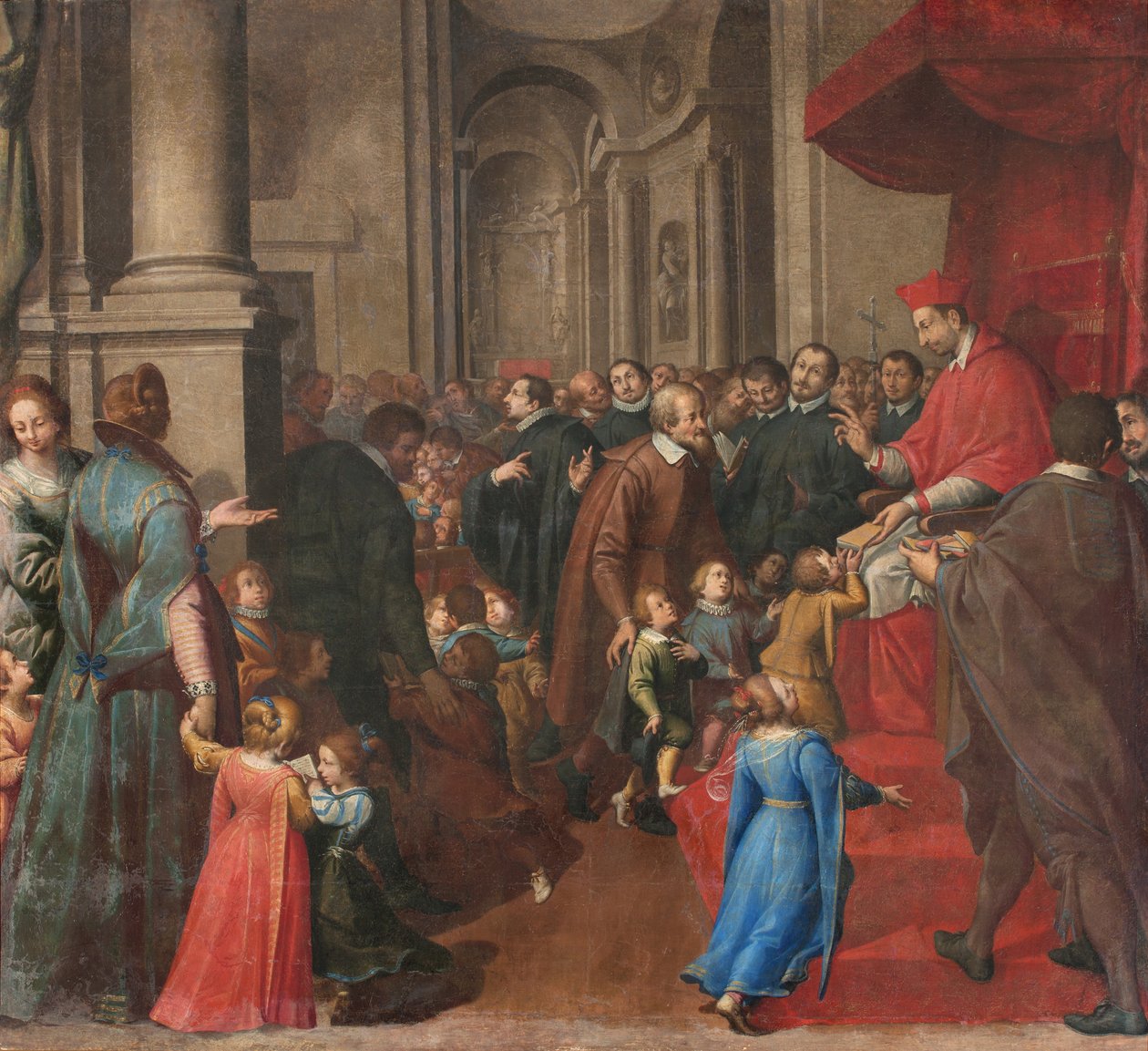 Milán, kostel San Francesco da Paola, Fratelli Campi, San Carlo zakládá školu křesťanské nauky od Vincenzo and Campi Antonio Campi
