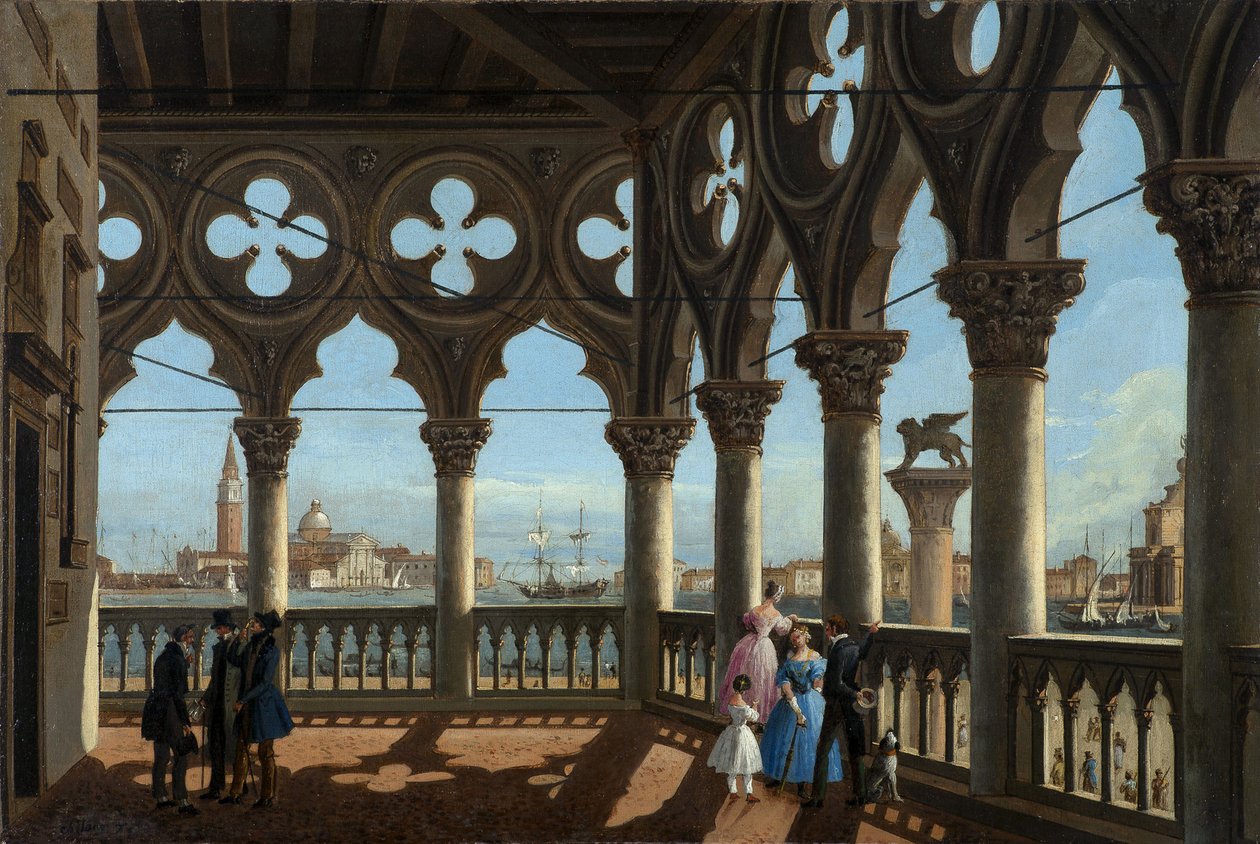 Benátky - lodžie Dóžecího paláce od Chilone, Vincenzo od Vincenzo Chilone