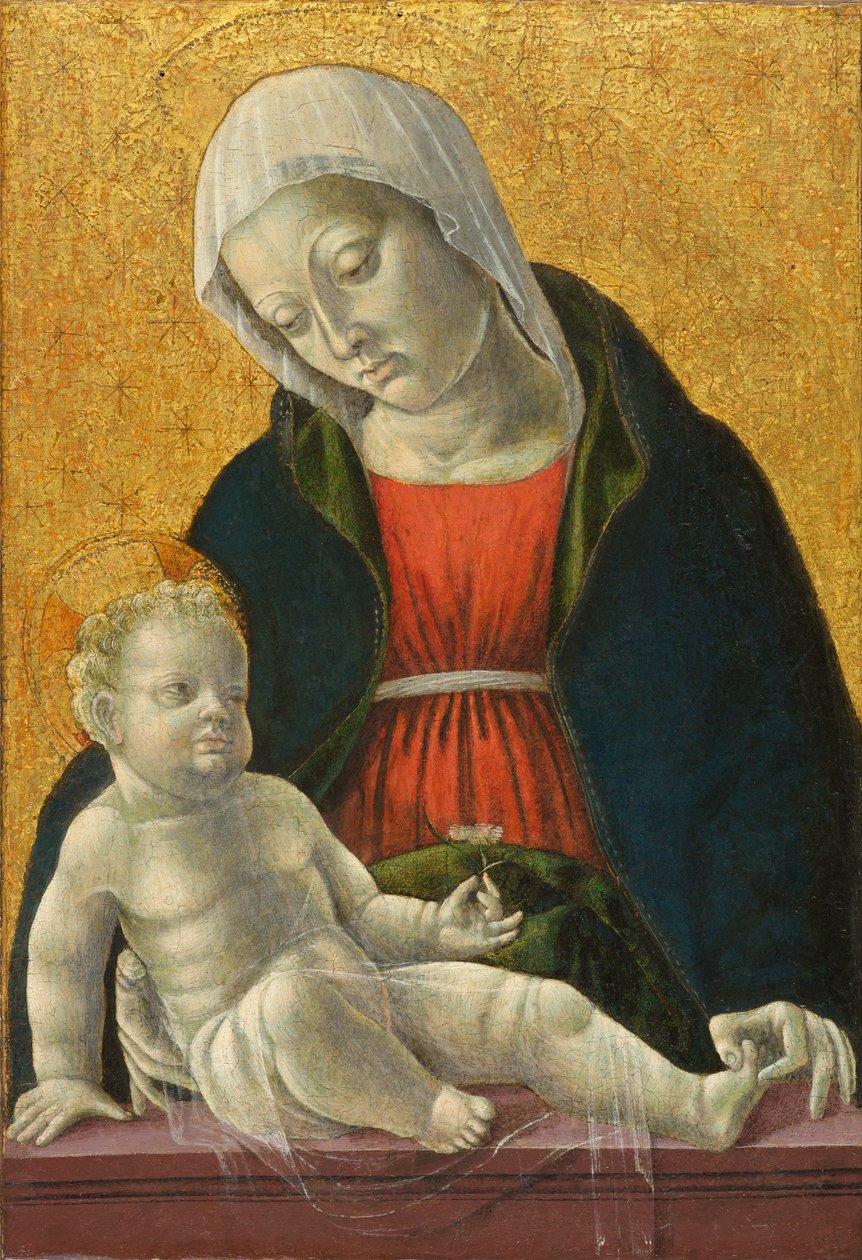 Madonna a dítě, cca 1460-1470 (tempera a plátkové zlato na panelu) od Vincenzo Foppa