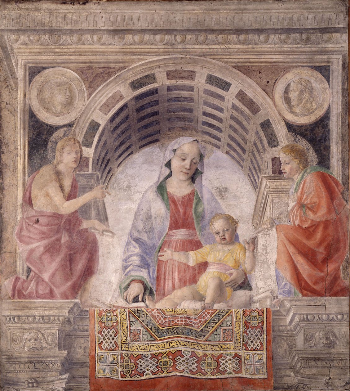 Madona s dítětem se svatými Janem Křtitelem a Janem Evangelistou, 1485 od Vincenzo Foppa