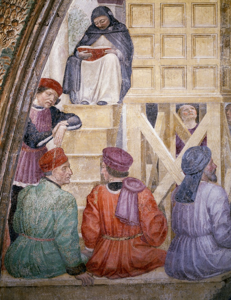 Zázrak mraků, detail z Příběhů svatého Petra mučedníka od Vincenzo Foppa