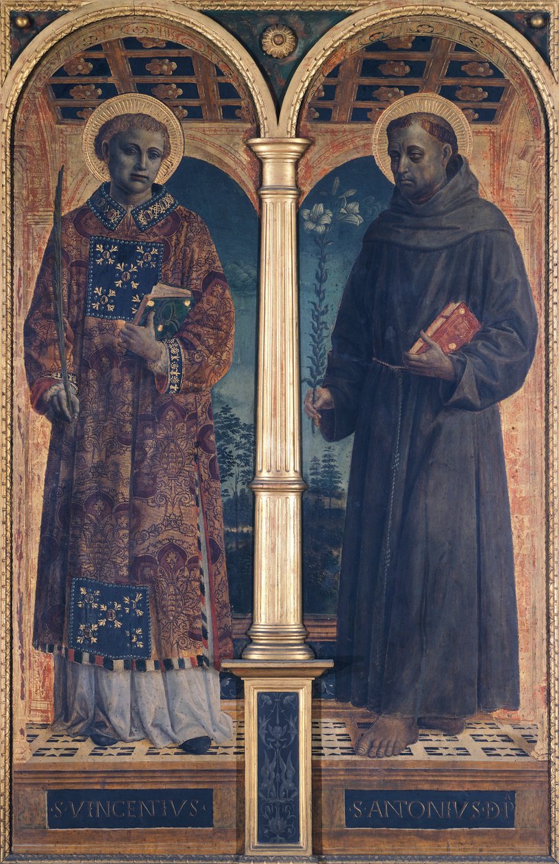 Svatí Vincent a Antonín, boční oddělení oltářního obrazu Santa Maria delle Grazie, Vincenzo Foppa (cca 1427-cca 1515) od Vincenzo Foppa
