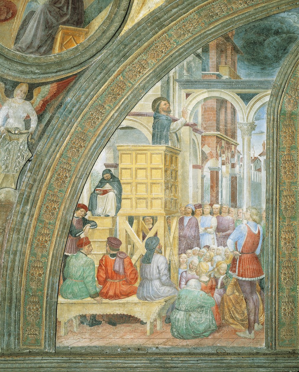 The Miracle of the Cloud, detail z Příběhů svatého Petra mučedníka, Vincenzo Foppa od Vincenzo Foppa