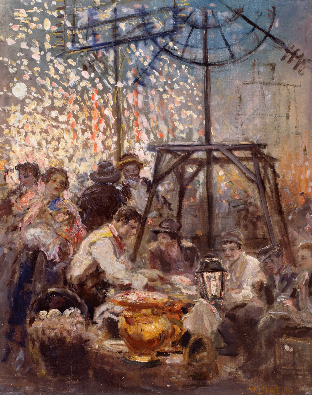 Prodavač chobotnic v Piedigrottě, Vincenzo La Bella (1872-1954) od Vincenzo La Bella