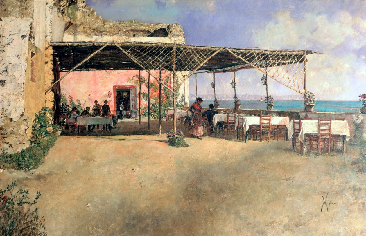Taverna v Posillipu, 1886 od Vincenzo Migliaro
