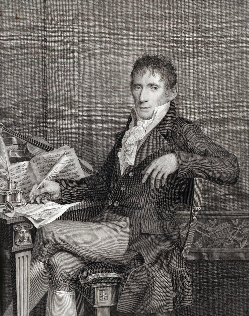 Portrét houslisty a skladatele Alessandra Rolly 1757-1841, c. 1810. od Vincenzo Raggio