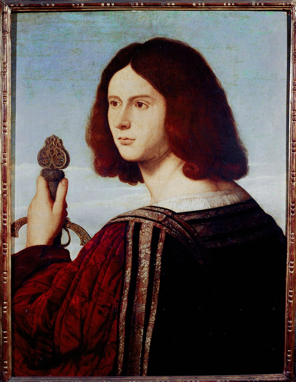 Francesco Maria della Roveren muotokuva Urbinon herttuasta od Vincenzo di Biagio Catena