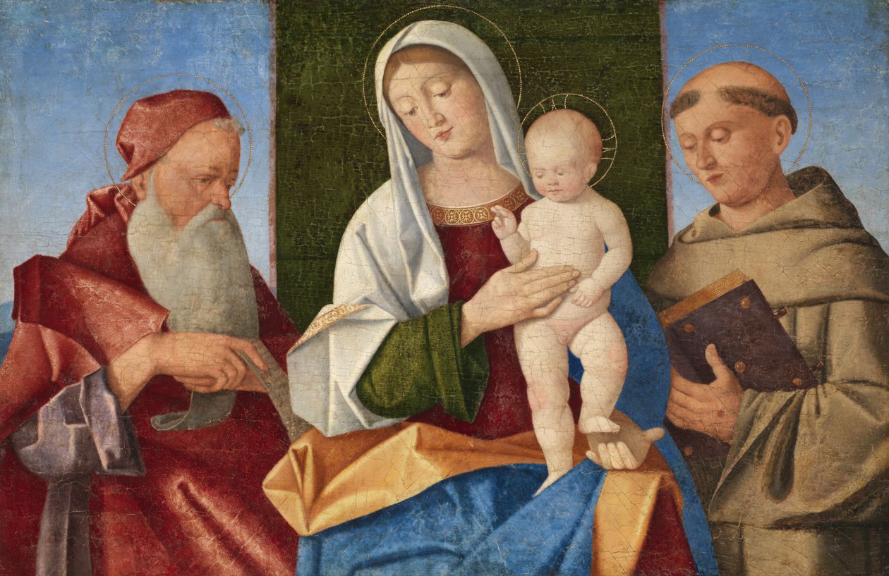Panna a dítě mezi svatým Jeronýmem a svatým Františkem, kolem roku 1510 od Vincenzo di Biagio Catena