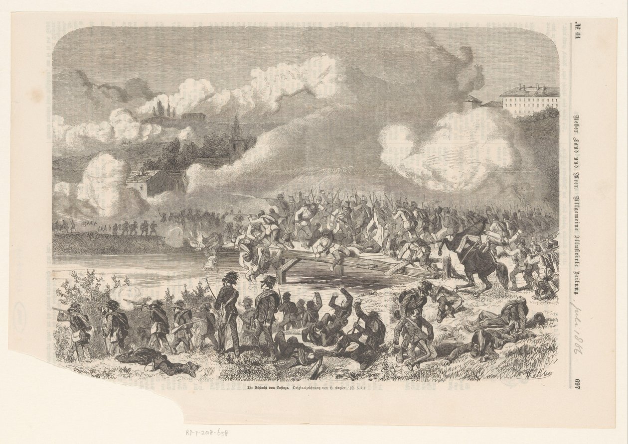 Bitva u Custozy, 1866 Die Schlacht con Custoza (název na objektu) od Vinzenz Katzler
